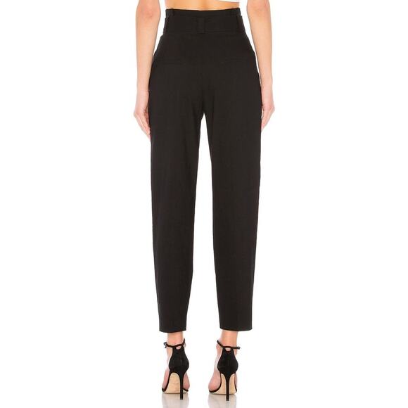 A.L.C. Diego Pants Sz 4 Black Tapered Paperbag Ankle High Rise Belt - Picture 4 of 10